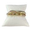 Bracelet rigide d'occasion or 750 jaune diamants rubis - vue V1