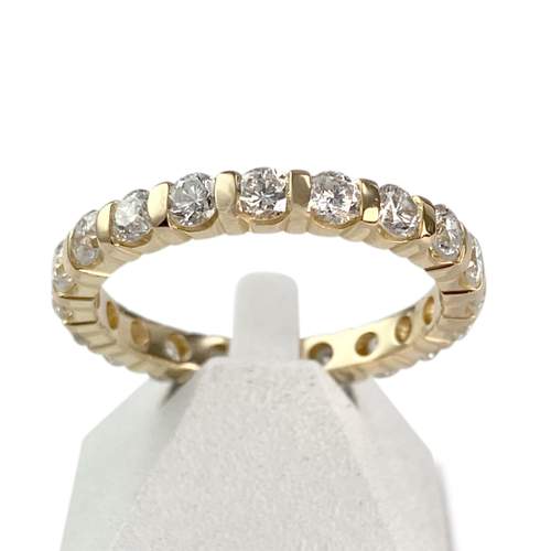 Second-hand 750 yellow gold ring with diamonds