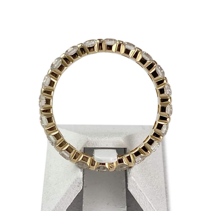 Bague d'occasion or 750 jaune tour complet diamants - vue 3