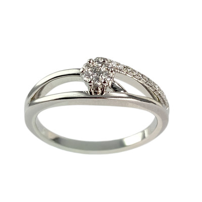 Bague d'occasion or 750 blanc diamant - vue 1