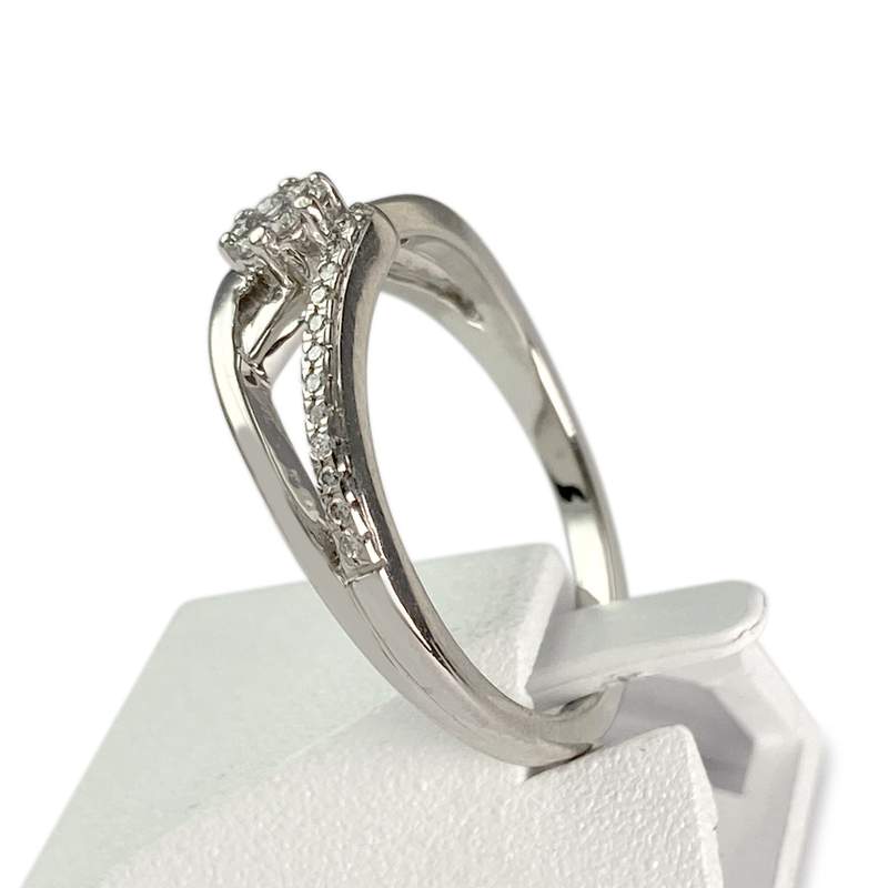 Bague d'occasion or 750 blanc diamant - vue 2