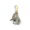 Pendentif d'occasion or 750 jaune aigue marine diamant - vue V1