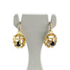 Boucles d'oreilles d'occasion or 750 jaune fleur saphirs - vue V1