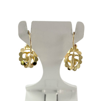 Boucles d'oreilles d'occasion or 750 jaune fleur saphirs