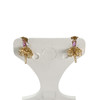Boucles d'oreilles d'occasion or 750 jaune fleur rubis - vue V3