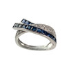 Second-hand gold 750 yellow diamond sapphire ring - vue V1