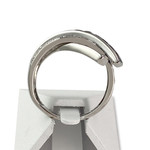 Bague d'occasion or 750 blanc diamants saphirs - vue 3