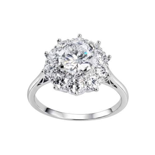 Bague d'occasion or 750 blanc diamant diamant