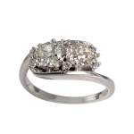 Bague d'occasion or 750 blanc diamants - vue 1