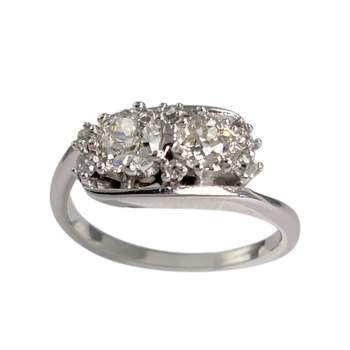 Tweedehands goud 750 witte diamanten ring