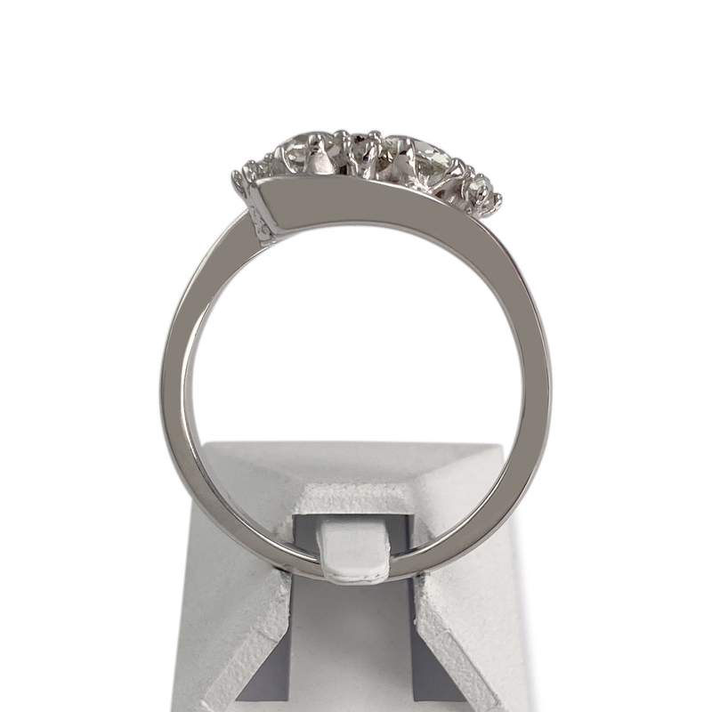 Bague d'occasion or 750 blanc diamants - vue 3