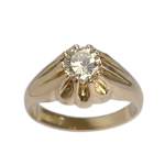Solitaire d'occasion or 750 jaune diamant - vue 1