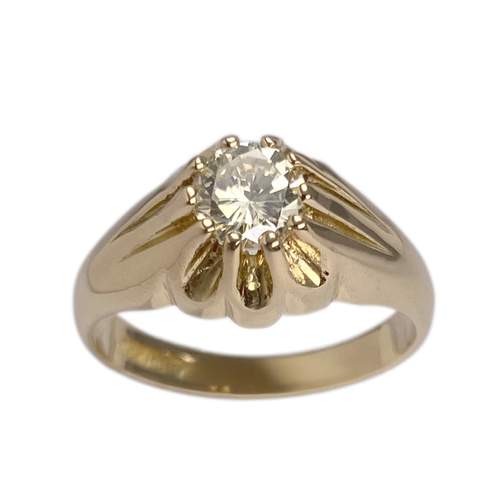 Solitaire d'occasion or 750 jaune diamant