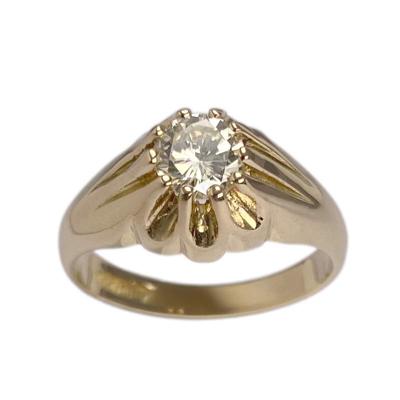 Solitaire d'occasion or 750 jaune diamant - vue 1