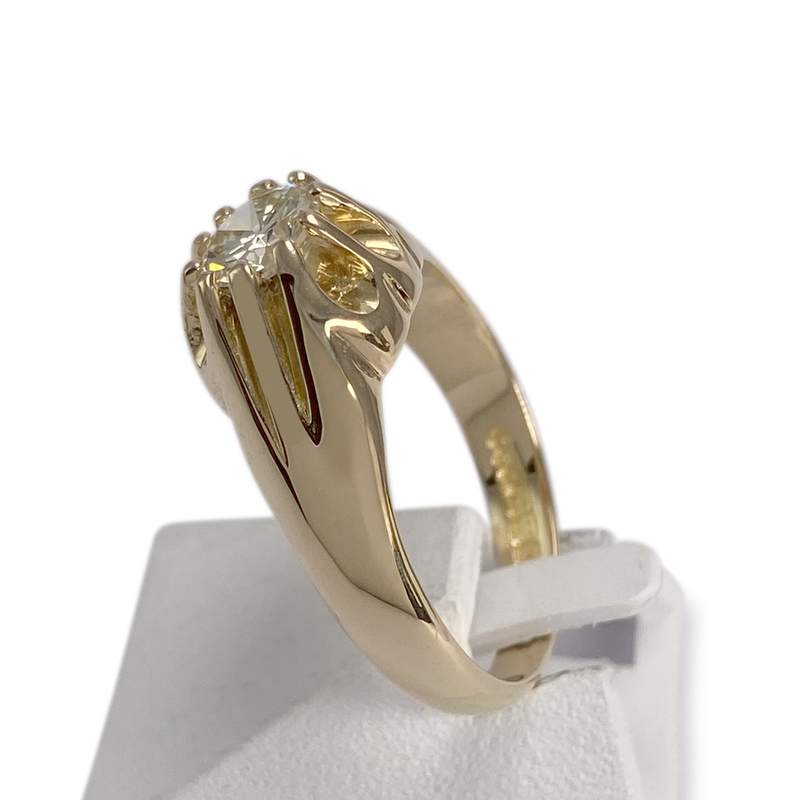 Solitaire d'occasion or 750 jaune diamant - vue 2