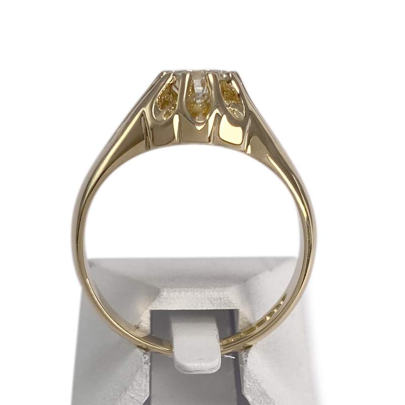 Solitaire d'occasion or 750 jaune diamant - vue 3