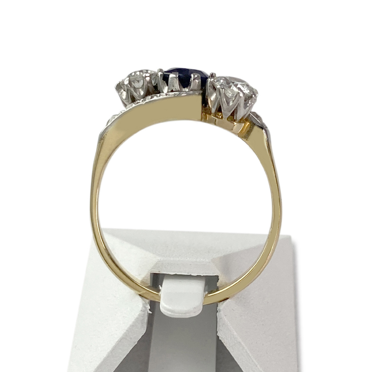 Bague d'occasion 750 2 ors diamants saphir - vue 3