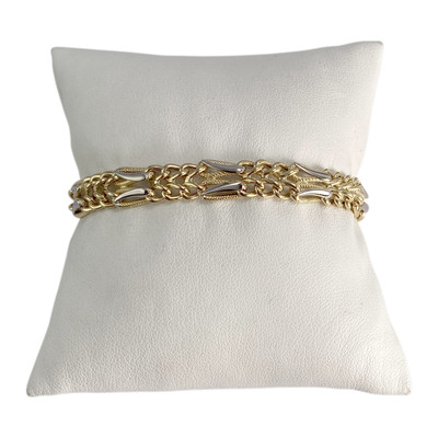 Bracelet souple d'occasion or 750 deux ors - vue 1