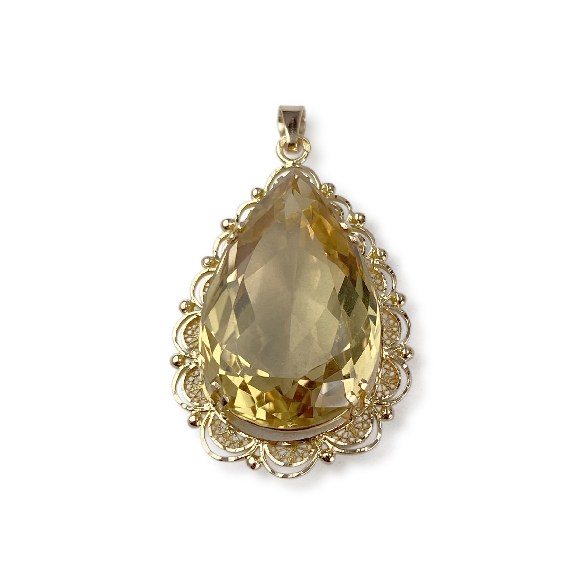 Pendentif d'occasion or 750 jaune citrine