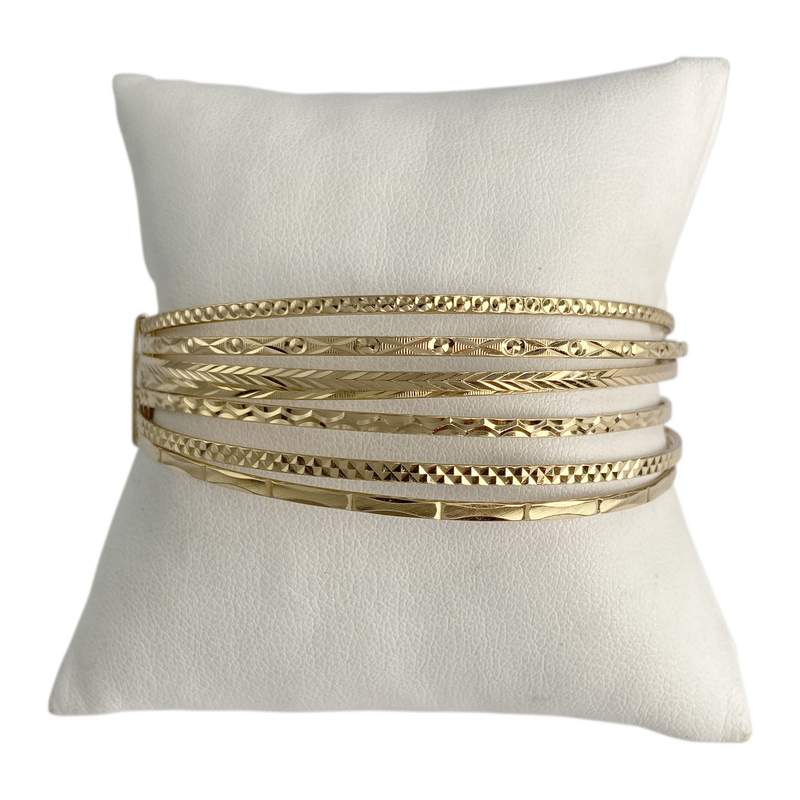 Bracelet rigide d'occasion or 750 jaune semainier - vue 1