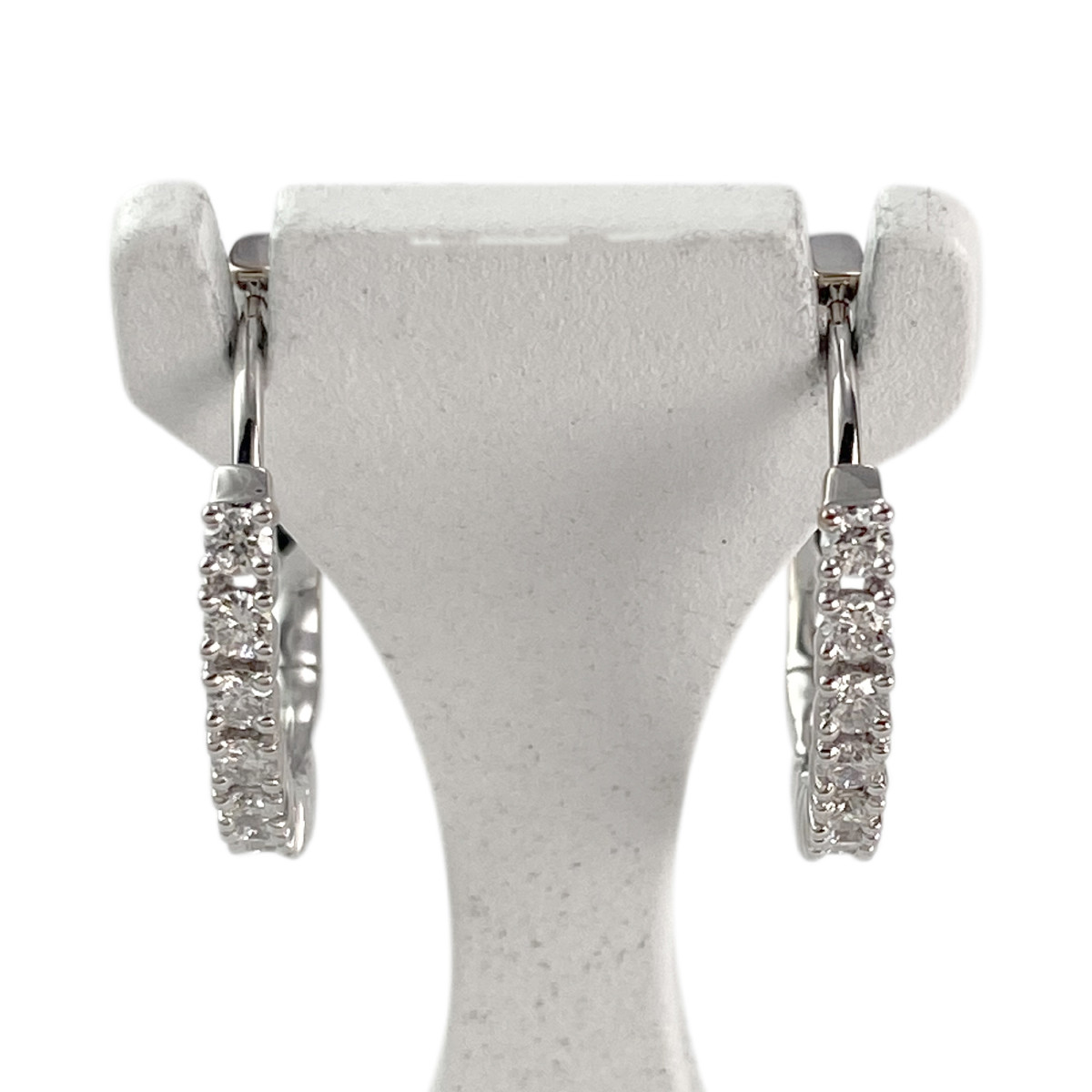 Créoles d'occasion or 750 blanc diamants
