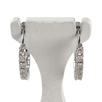 Créoles d'occasion or 750 blanc diamants