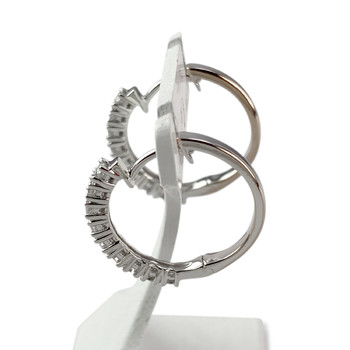 Créoles d'occasion or 750 blanc diamants