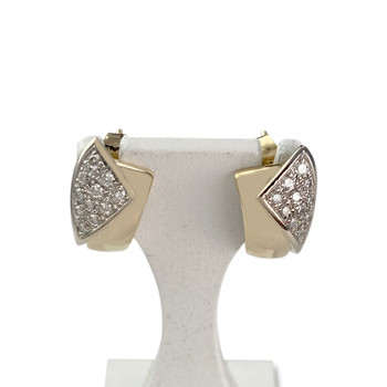 Boucles d'oreilles d'occasion or 750 2 ors diamants