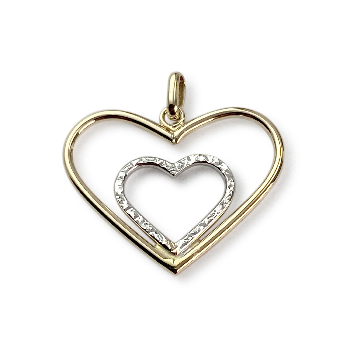 Pendentif coeur d'occasion or 750 2 ors coeur