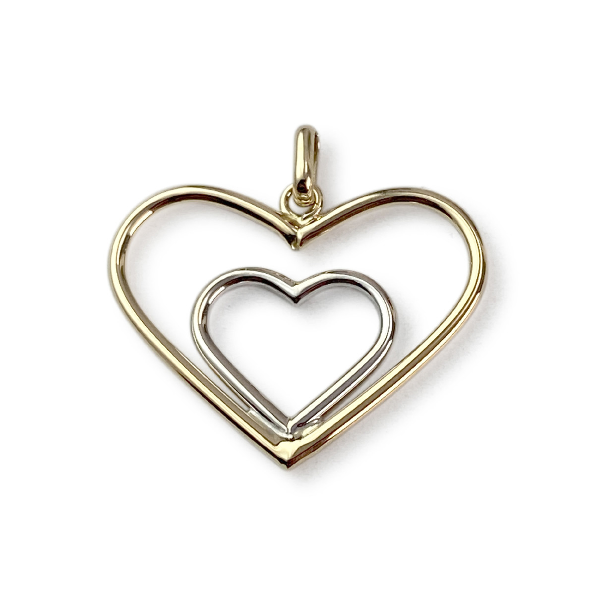 Pendentif coeur d'occasion or 750 2 ors coeur - vue 2