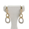 Boucles d'oreilles d'occasion or 750 rhodié 2 tons diamant - vue V1