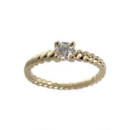 Solitaire d'occasion or 750 jaune diamant