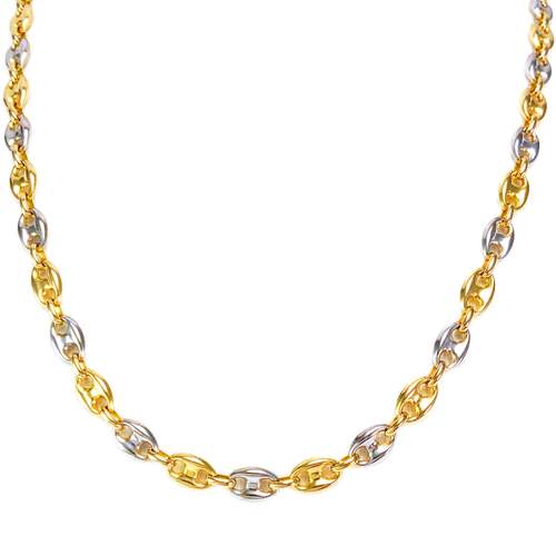 Pre-owned 750 yellow gold necklace § rhodium-plated