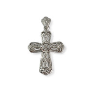 Croix d'occasion or 750 blanc diamant