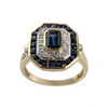 Bague d'occasion or 750 jaune saphir saphir diamant - vue V1