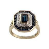 Bague d'occasion or 750 jaune saphir saphir diamant