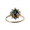 Bague d'occasion or 750 jaune saphir diamant - vue V1