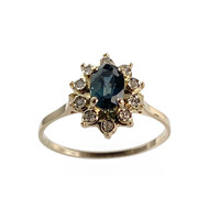 Bague d'occasion or 750 jaune saphir diamant