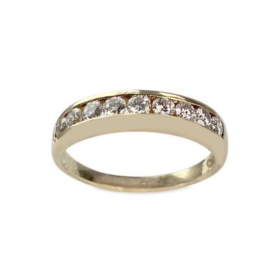 Bague d'occasion or 750 jaune demi tour diamant - vue 1