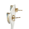 Boucles d'oreilles d'occasion or 750 2 tons jaune aigue marine diamant - vue V2