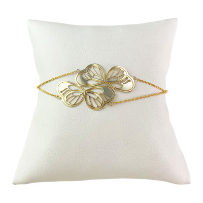 Bracelet d'occasion or 375 jaune papillon oxyde de zirconium - vue 1