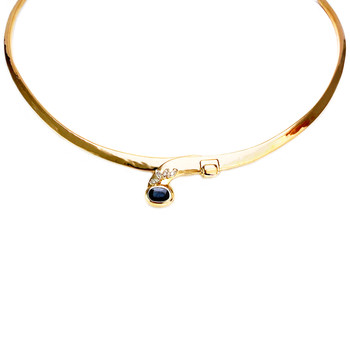 Collier d'occasion or 750 jaune saphir diamants