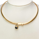 Collier d'occasion or 750 jaune saphir diamants - vue 2