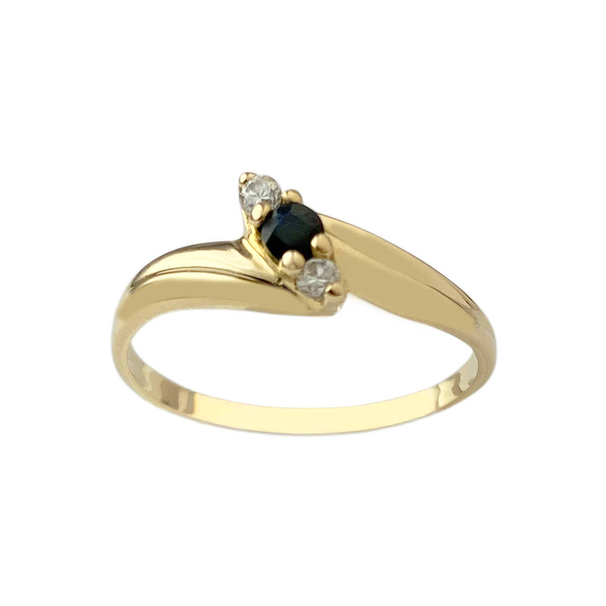 Bague d'occasion or 750 jaune saphir oxydes de zirconium