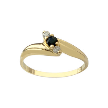 Bague d'occasion or 750 jaune saphir oxydes de zirconium