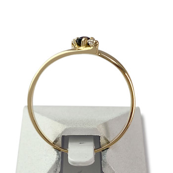 Bague d'occasion or 750 jaune saphir oxydes de zirconium