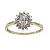 Bague d'occasion or 375 jaune fleur oxydes de zirconium - vue V1