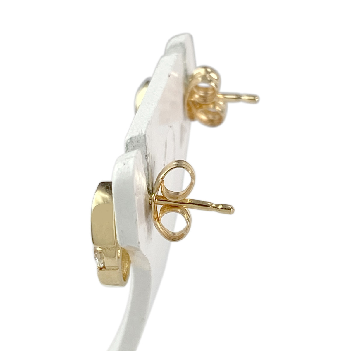 Boucles d'oreilles d'occasion or 750 jaune oxydes de zirconium - vue 2