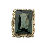 Bague d'occasion or 585 jaune floral spinelle synthétique - vue 1