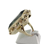 Bague d'occasion or 585 jaune floral spinelle synthétique - vue 2